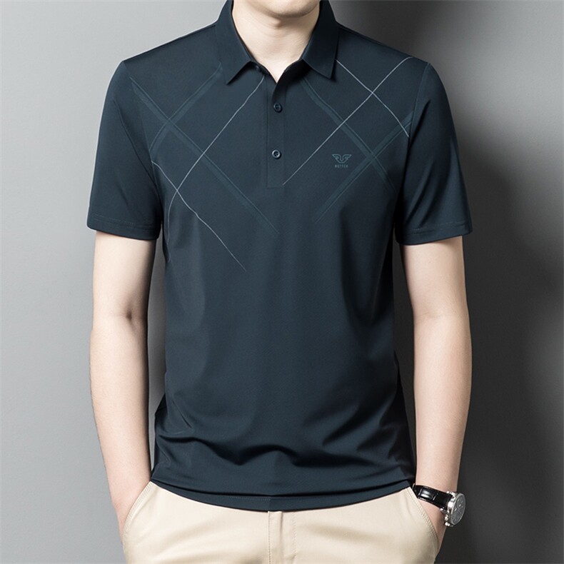 男装短袖T恤2024夏季新款纯色翻领商务休闲中年POLO衫XY3903-P58,男装Polo衫,星座1105-3