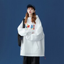 中性秋季潮流印花宽松卫衣B27P55控78加绒P65，男装卫衣，A247A