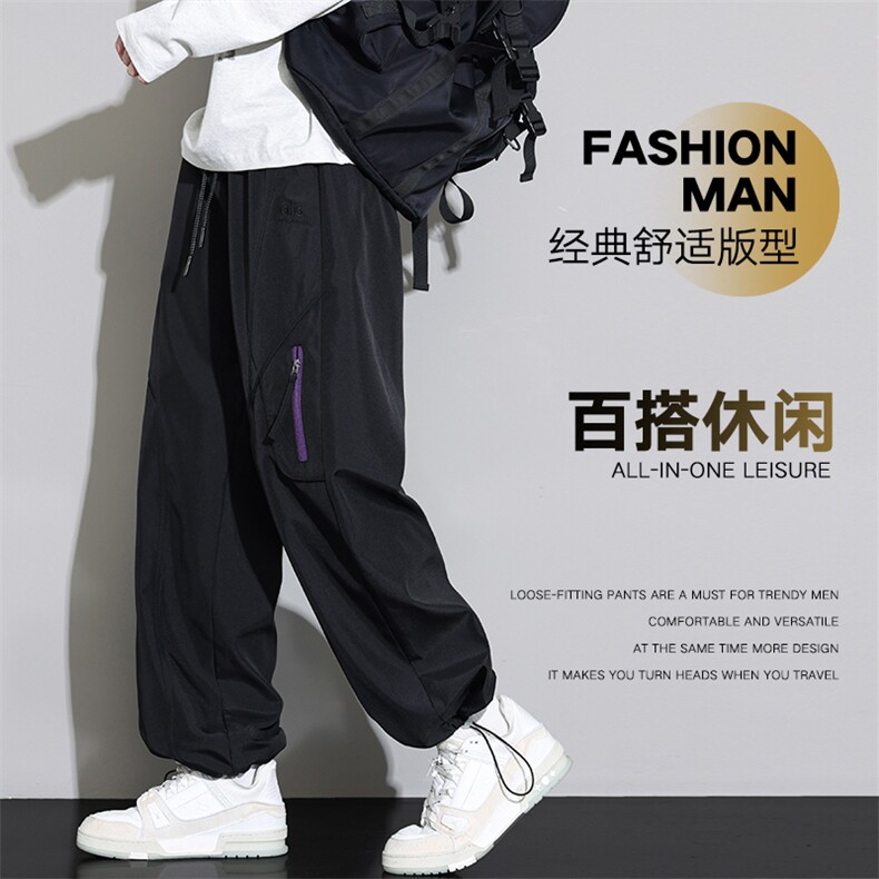 户外速干冲锋裤男秋季新款潮牌宽松直筒运动工装裤Z6909-P42图片