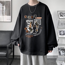 S6282-P28秋季圆领卫衣男大码韩版宽松长袖外套，男装卫衣，电商A040
