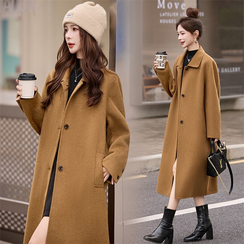 2025年冬季双面毛呢大衣长款，女装双面呢大衣，艾尚靓装