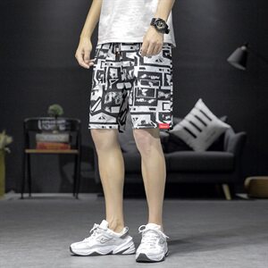 M-8XL男大码冰丝弹力5分裤短裤5032-1_6806(M-5XLP30 6XL-8XLP35)图片