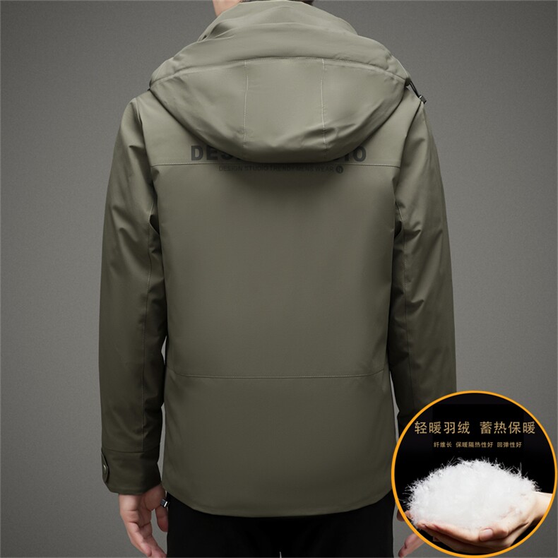 主推户外连帽羽绒服男士冬季加厚运动休闲时尚宽松羽绒服外套,男装羽绒服,钱塘723