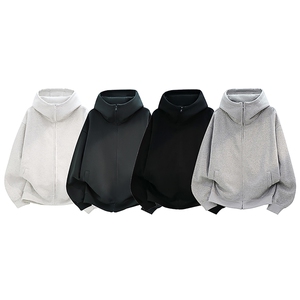 重磅全棉420克boxy短款连帽卫衣双拉链开衫外套男 RH5359-P65图片