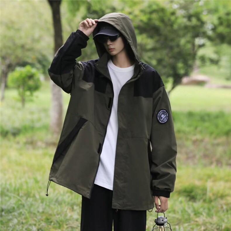 美式冲锋衣外套潮牌2023男夹克春秋新款户外登山服褂子W5259-P60,男装夹克,星座412-3