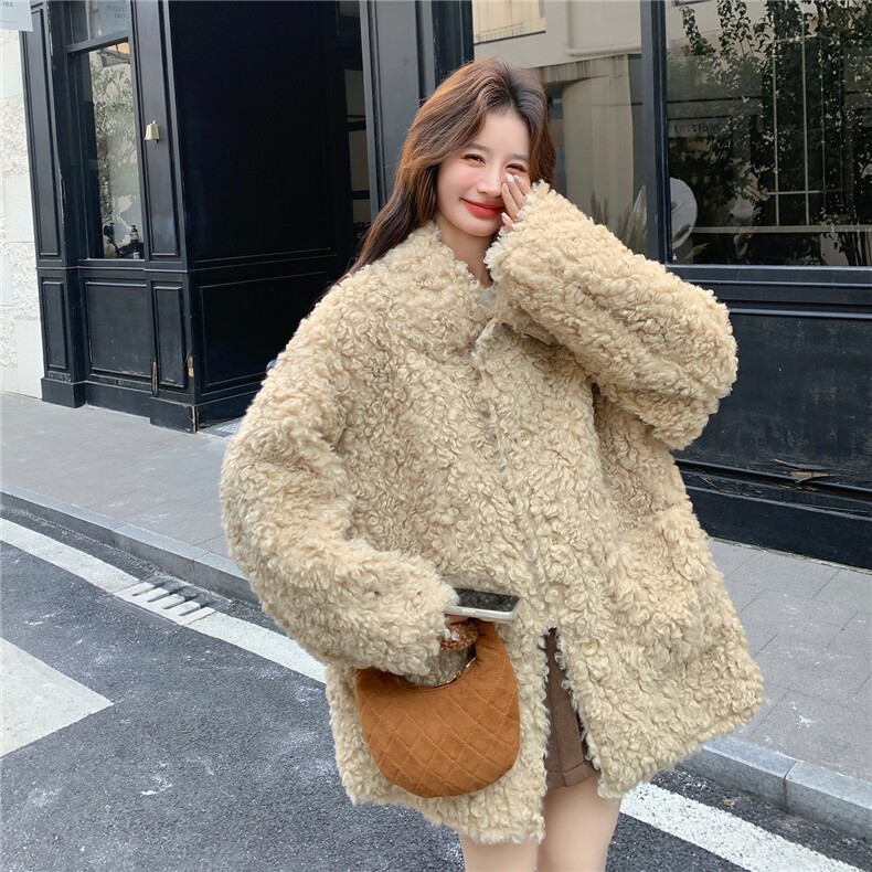 新款泰迪圈圈毛皮毛一体派克服2C282-997P235K368,女装派克服,2C282