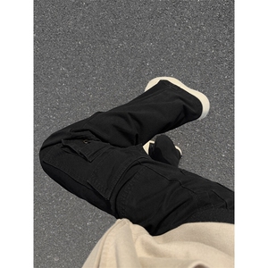 B221 美式ins高街暗黑宽松直筒洗褪工装牛仔裤LK25438-P75控98图片