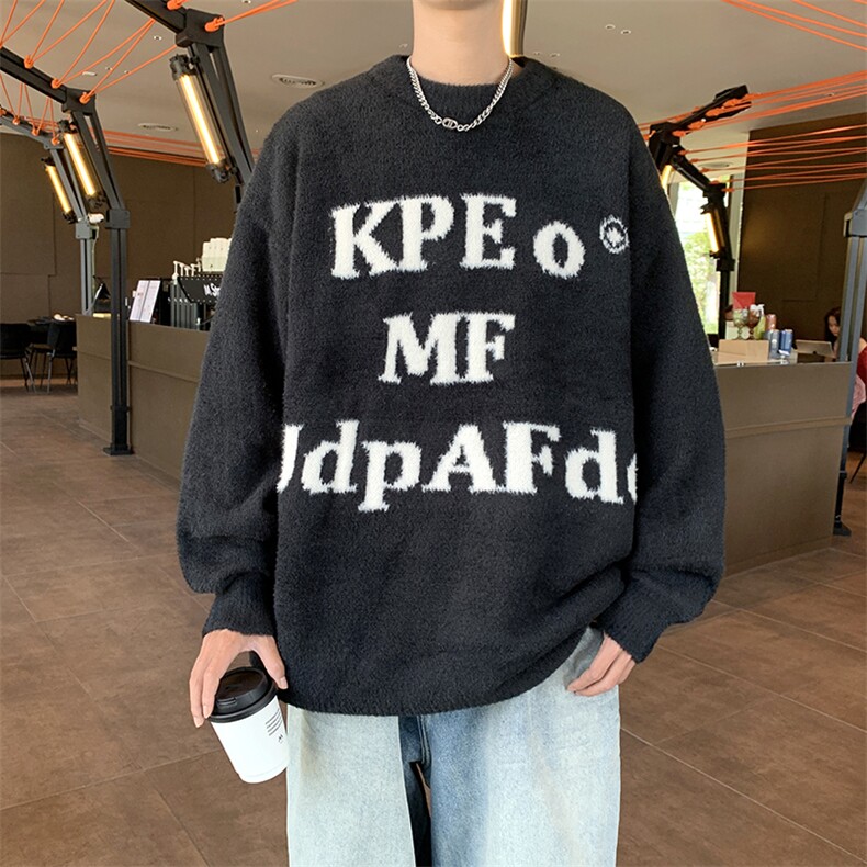 B322P55秋冬字母宽松毛衣打底衫男装男港风,男装T恤,星座512-6
