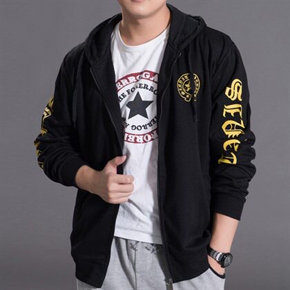 秋新款休闲宽松卫衣男外套运动帽衫潮加肥大码300斤可穿B167款P70图片