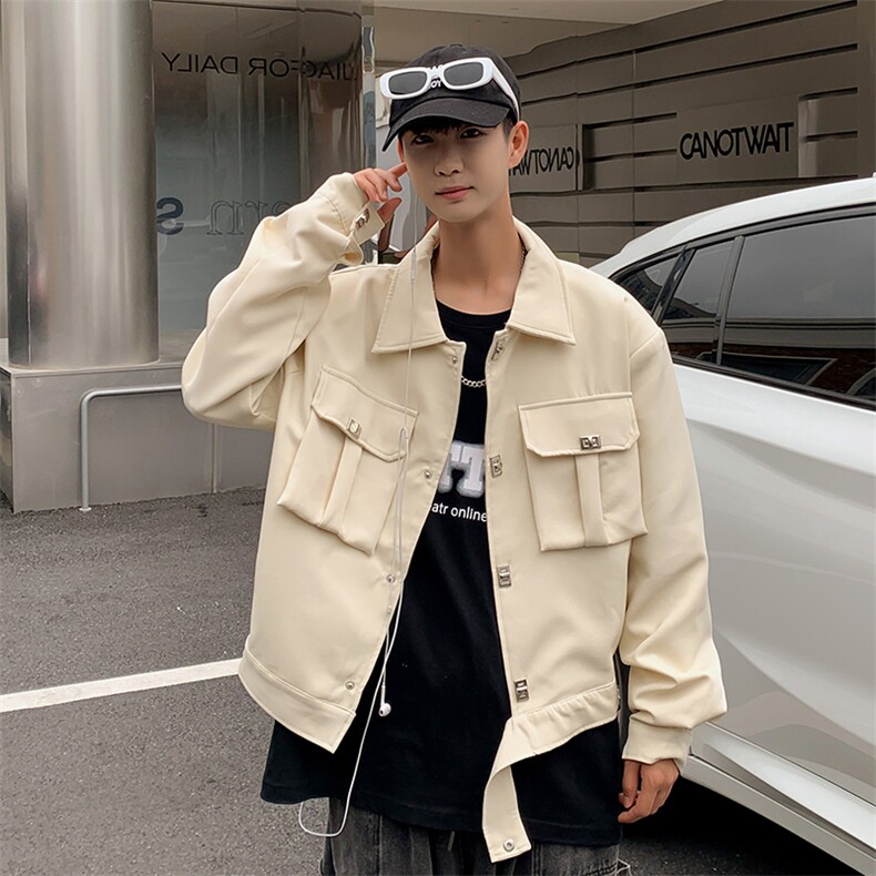 高级感金属扣夹克工装外套男早秋设计感小众短款Z663P75,男装夹克,星座1116-2