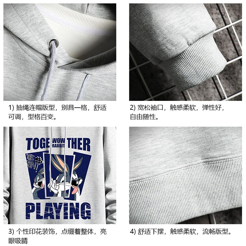 WY2234-P35纯棉连帽卫衣男大码运动帽衫宽松薄网格,男装卫衣,电商A040A