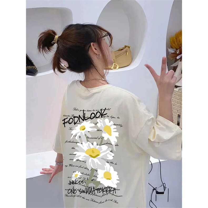 抖音得物供货210克宽松纯棉美式潮牌印花落肩袖纯棉T恤AT2101图片
