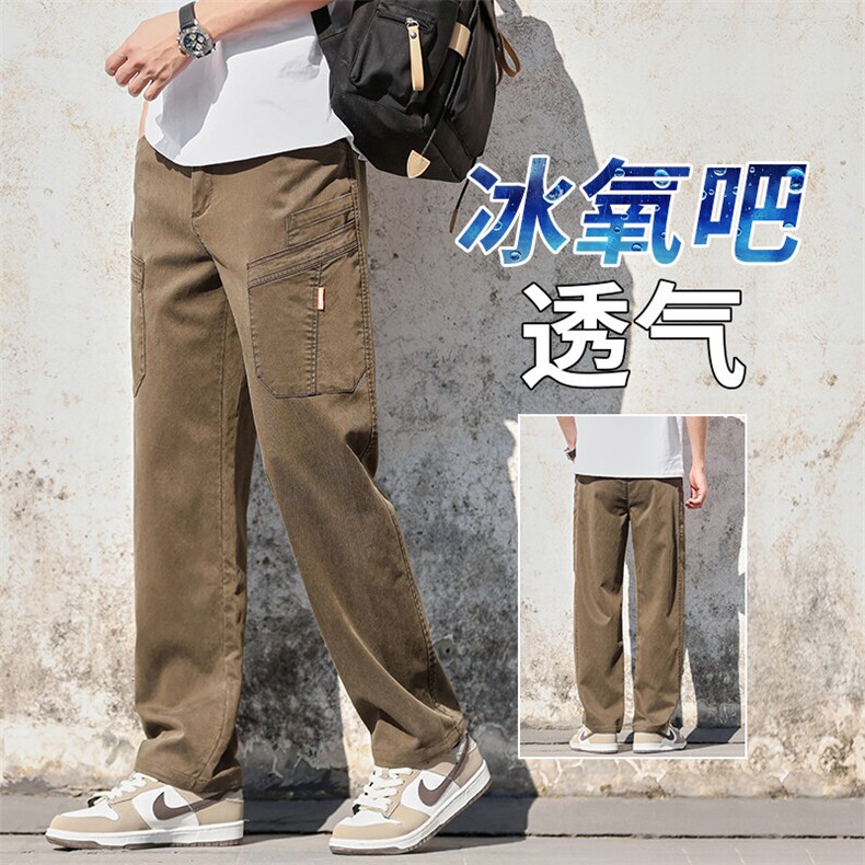春夏季新款休闲裤男时尚宽松直筒松紧腰长裤y6106-p45外贸 现货图片