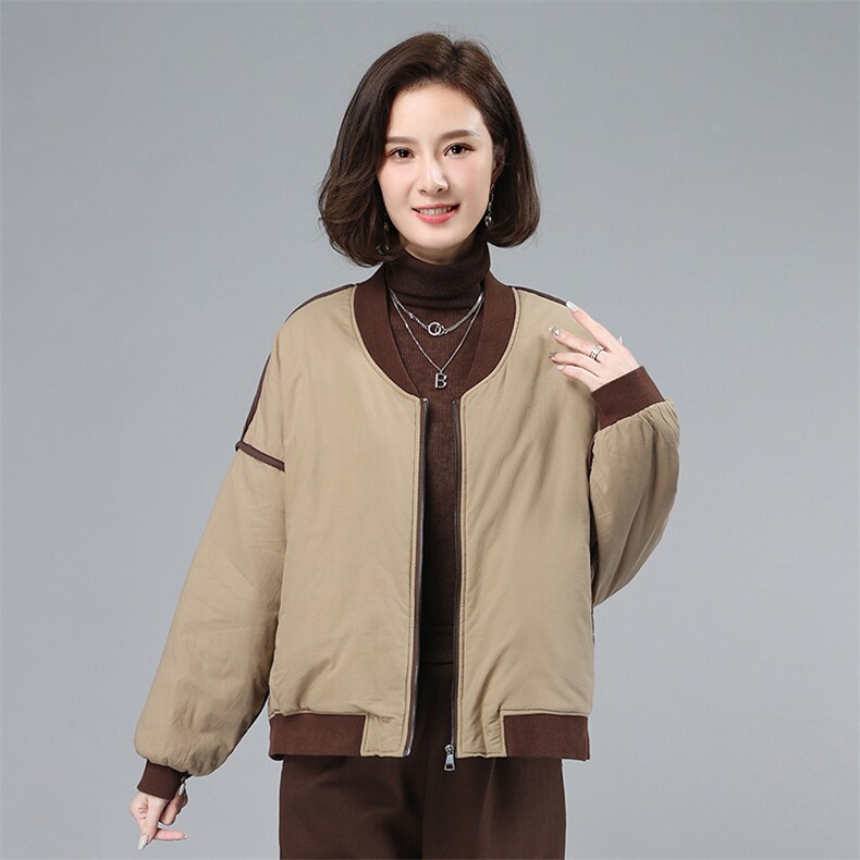 2021年冬季宽松减龄拼接夹棉外套文艺,女装棉衣/棉服,叶笙衣