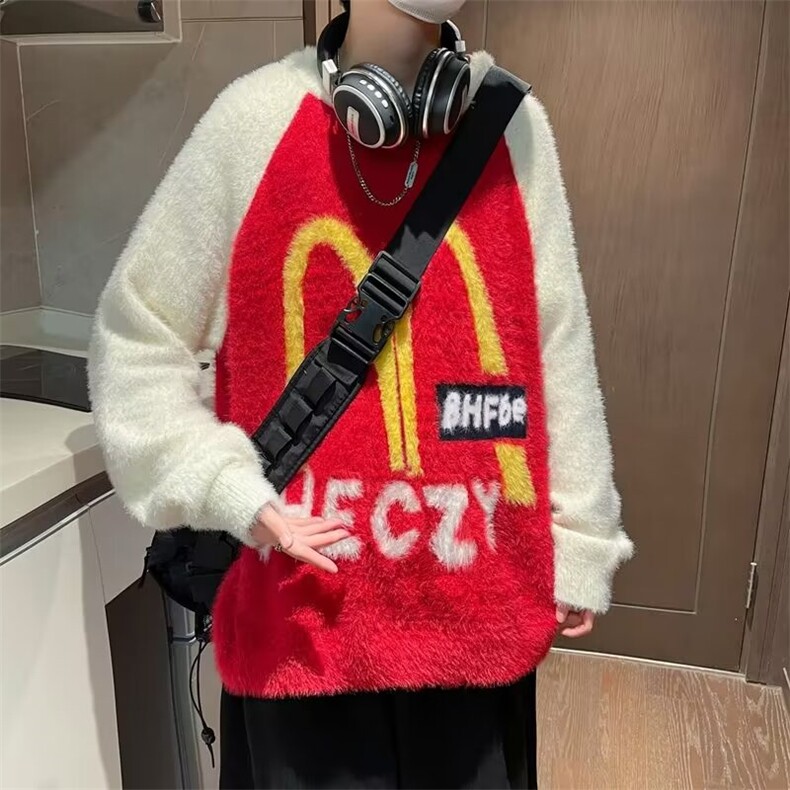 美式圆领毛衣男慵懒风休闲针织衫M5657P65,男装针织衫/毛衣,星座1116-2