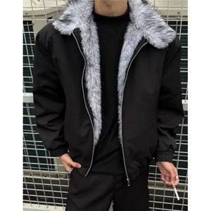 冬季美式座山雕翻领毛领棉衣男女情侣宽松保暖夹克棉服 MW897图片