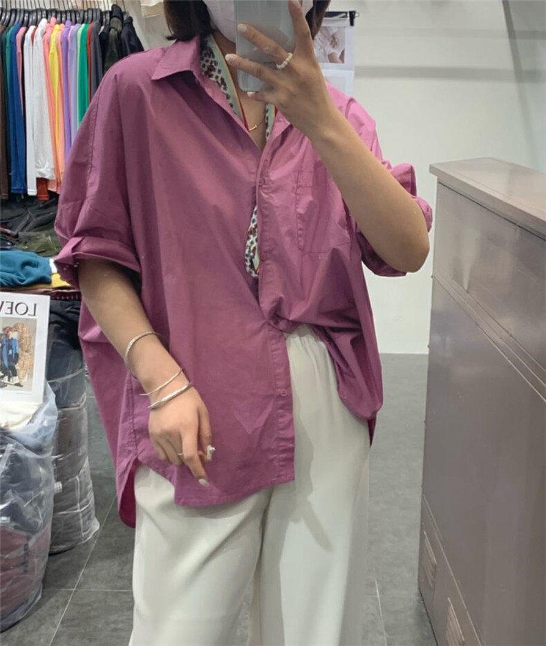 夏季新款纯短袖彩色衬衣，其它，月光水岸