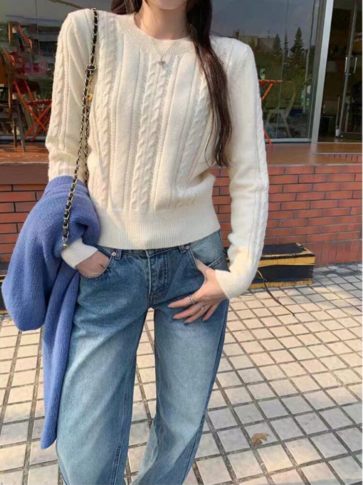 2026年秋季时尚百搭通勤简约休闲套衫，女装针织衫/毛衣，锦瑟羊绒