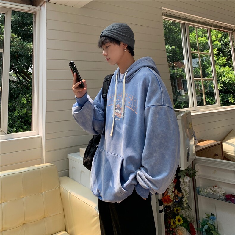 新款秋冬港风宽松连帽套头卫衣X5665-常规P70控88-加绒P80控98,男装卫衣,电商A061-1