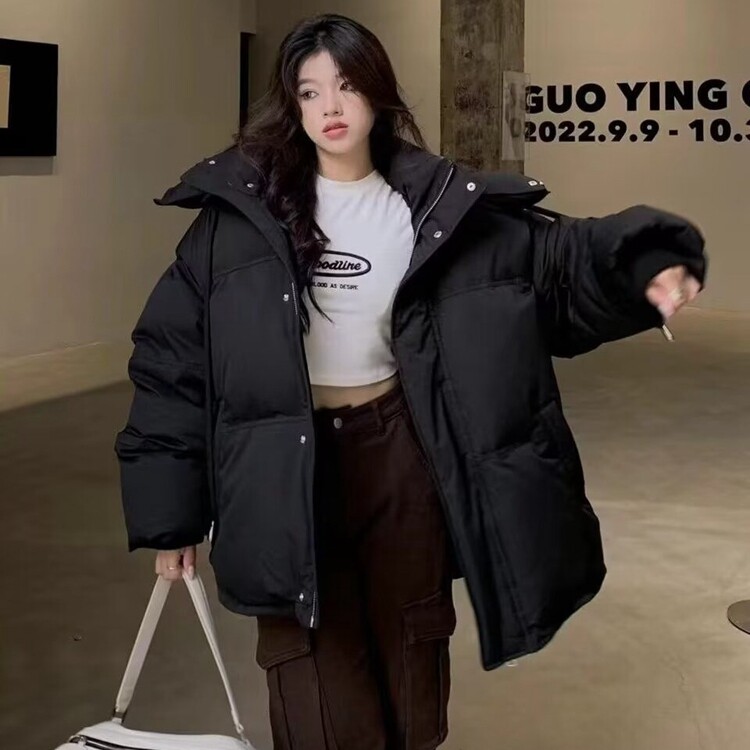 2025羽绒棉服冬季森系新款宽松潮外套棉衣女韩版面包服棋盘格,男装棉衣,星座218-8