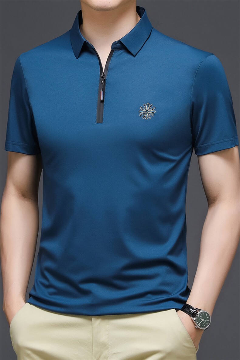 短袖T恤男士上衣服翻领百搭POLO大众商务半袖休闲服潮流纯色保罗，男装T恤，电商B212（原钱塘6029）