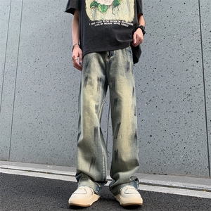 美式街头牛仔裤男直筒宽松欧美高街vibe风长裤子N0907-P50图片