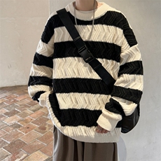 cityboy！条纹毛衣男士加厚麻花线衣男针织衫男XH03-P60，男装针织衫/毛衣，电商B367