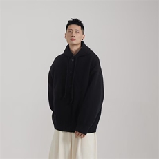 抖音得物保暖立领拉链针织外套秋冬宽松慵懒风纯色毛衣上衣AM047，男装针织衫/毛衣，电商A443