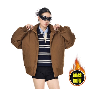 棉衣5W件现货冬季美拉德立领飞行夹克廓形高街棒球服加棉加厚外套图片