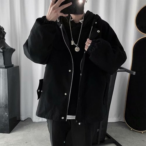 春秋机能风工装外套男韩版潮宽松衣服ins学生百搭bf夹克jk32-p65，男装夹克，星座1008-1