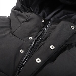 白底平铺长款潮牌连帽学生情侣白鸭绒羽绒服R3505P160图片