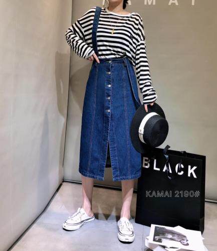 牛仔半裙，女装半身裙，卡麦