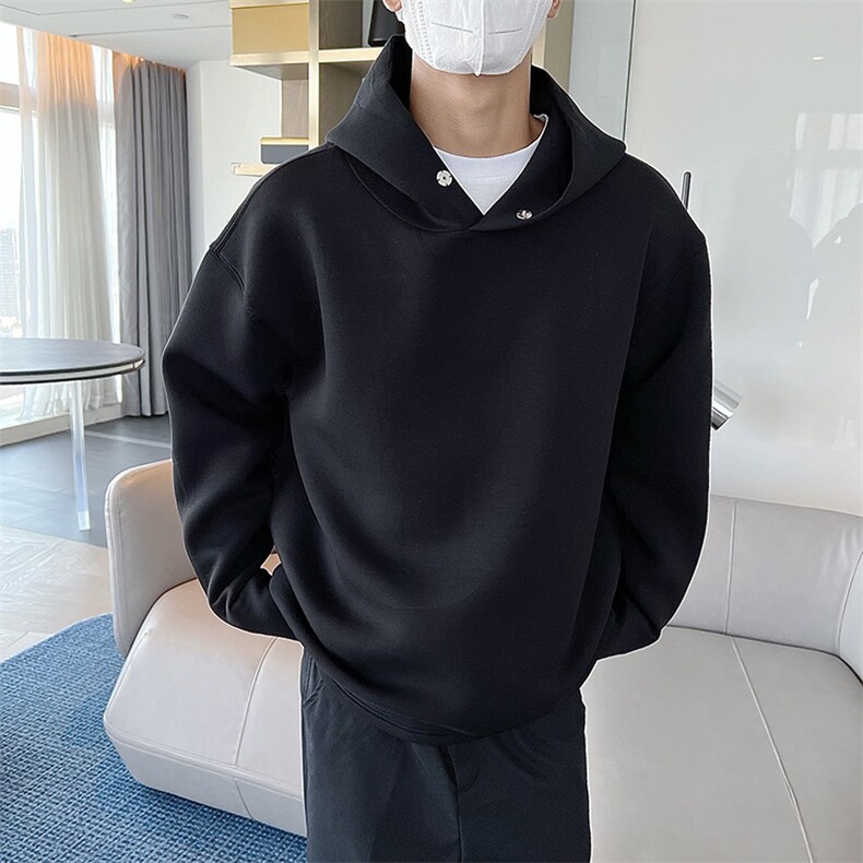 抖音得物品质26春装美式高街重磅纯色一粒扣连帽卫衣外套W85,女装短外套,电商A486