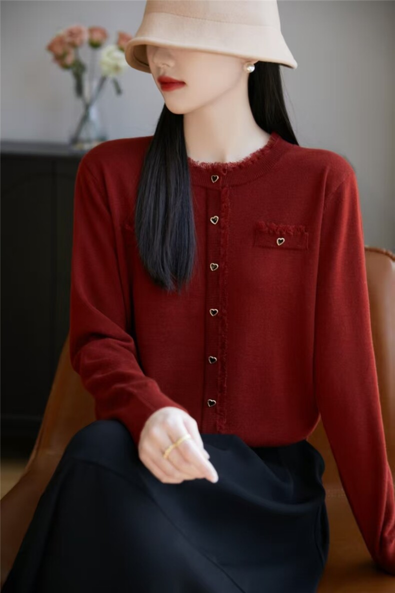轻奢简约针织衫女春宽松薄款显瘦软糯低领毛衣打底衫内搭,针织衫/毛衣,晨旭羊绒