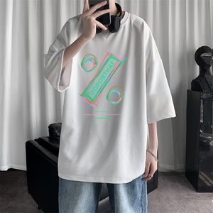 Q11171-P30 春夏季七分袖t恤男大码五分袖男短袖中袖图片