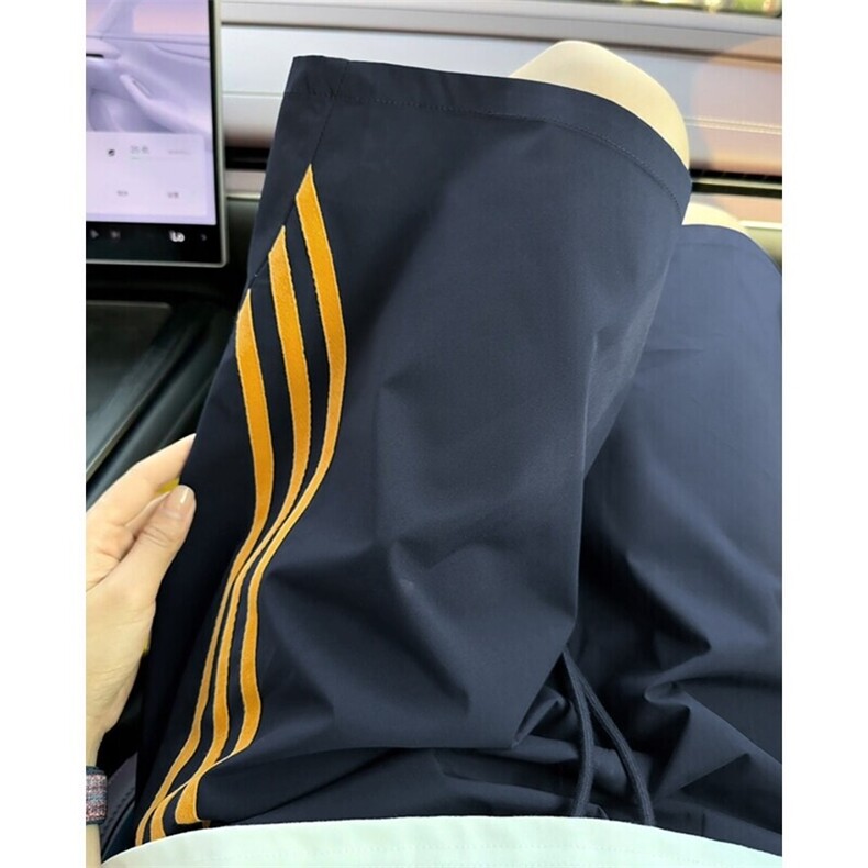 特批P23无差价25夏季撞色三条杠冰丝冰感潮流大码五分裤男DK5893图片