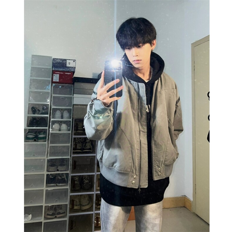 现货自制款高质量美式高街bomer外套设计感夹克，男装夹克，星座910A