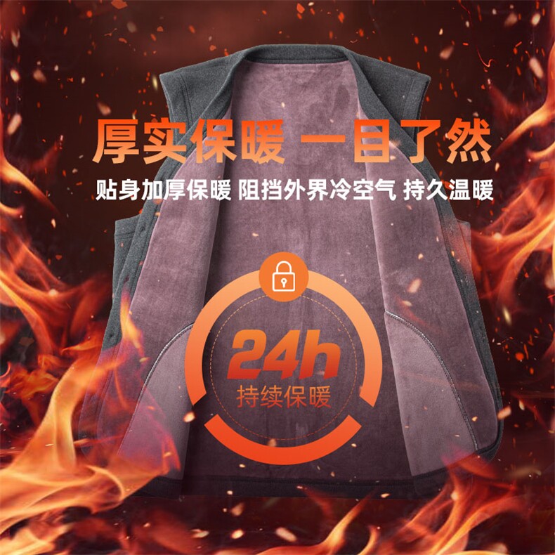 中老年男士冬季马甲加绒加厚时尚休闲男装V领直筒马甲TF0108-P50,男装背心/马甲,星座1105-3
