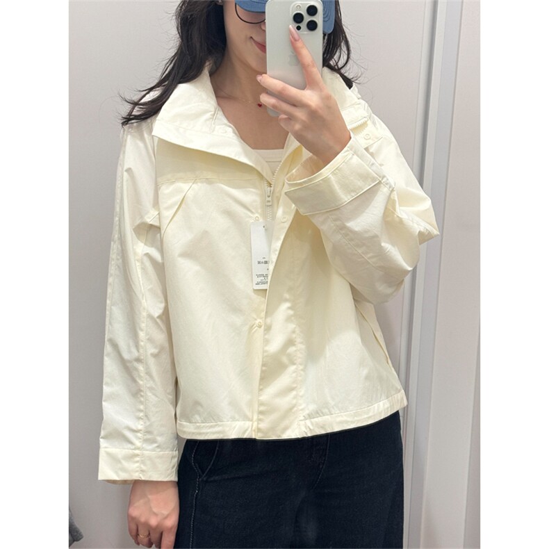 高品U家同款防风立领夹克宽松冲锋衣连帽外套男女A1353-P90,男装夹克,星座1505