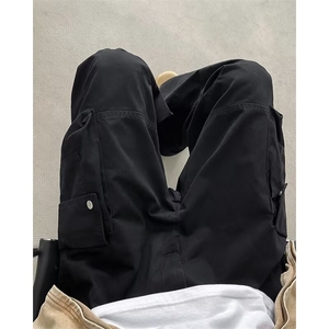 美式街头多口袋微喇叭工装裤男复古高街百搭休闲长裤K5861-P63图片