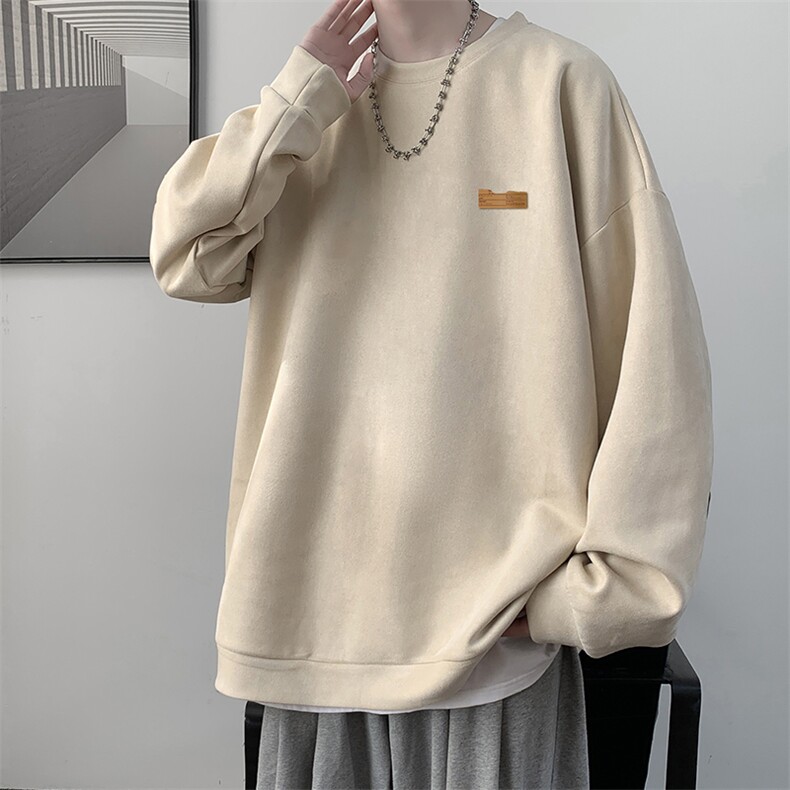 麂皮绒卫衣男大码重磅长袖t恤男 JW81293-P35图片