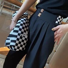 2022秋季新款时尚宽松休闲百搭棋盘格休闲裤，女装休闲裤，L·H·X