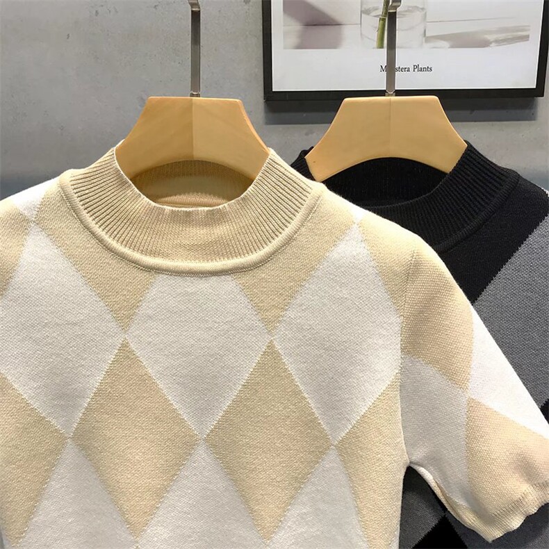 毛衣男韩版潮流五分袖半高领毛衣M3317P42，男装针织衫/毛衣，星座1116-2