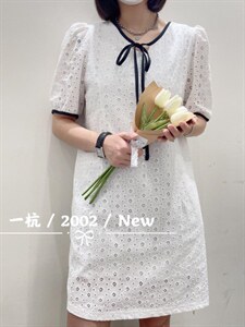 【现货】 夏季新款 面料连衣服 小香风图片