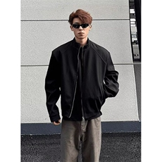 男士时尚短款立领夹克衫2025秋季百搭宽松纯色外套JA917，男装夹克，星座1116A（原606A-3）