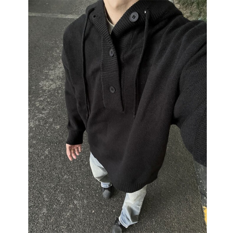 美式慵懒风高级感休闲连帽毛衣男女针织衫MY2626P65,男装针织衫/毛衣,电商基地A086
