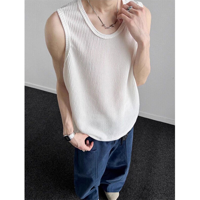 提花肌理感背心男款夏季薄款速干无袖T恤痞帅坎肩汗衫TX68，男装背心/马甲，星座1116A（原606A-3）