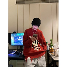 MM143-P68趣味图案圆领毛衣针织衫男潮牌帅气秋冬季打底衫，女装针织衫/毛衣，星座617A-2