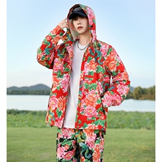 CF2男女休闲连帽夹克冲锋衣防雨水情侣装大码旅游户外团队表演出，男装夹克，星座115A(原星座507）