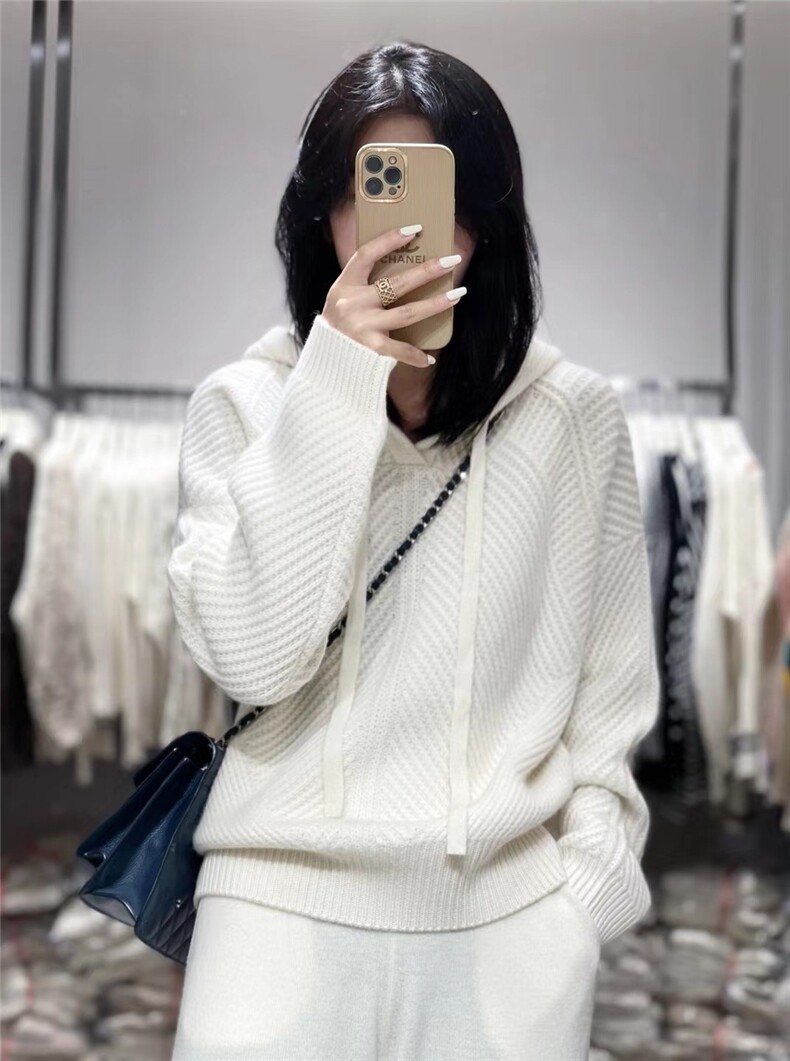 连帽毛衣女秋冬2024新款宽松慵懒风针织衫长袖上衣图片